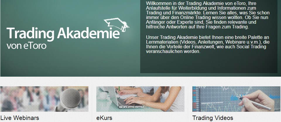 Das umfassende Weiterbildungsangebot von eToro kann sich sehen lassen aus!